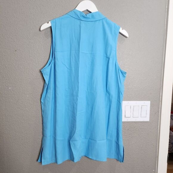 NWT J. Jill Womens Tidal Blue Button Up Shirt - Picture 2 of 6